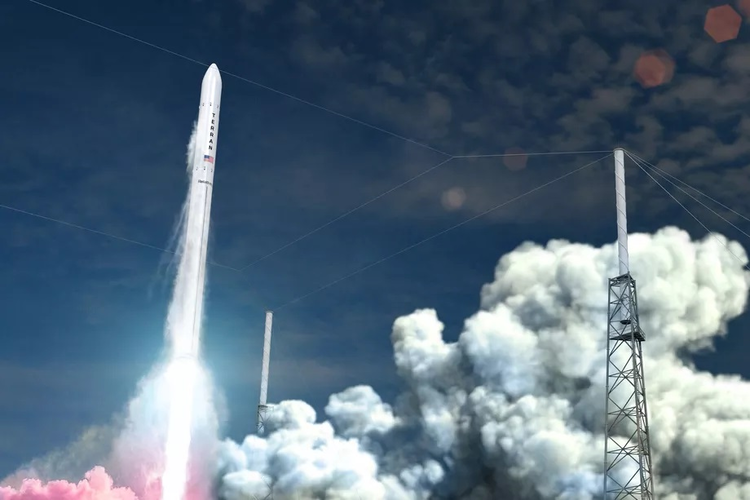 Representación del lanzamiento de un cohete impreso en 3D