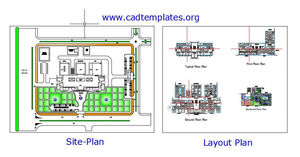 Cableado Plan de Diseño del Hospital Autocad Plantilla DWG