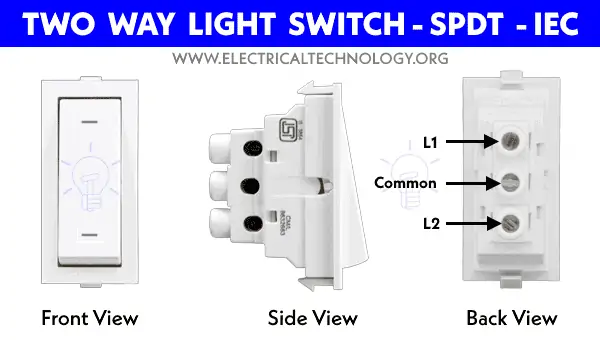 Interruptor de luz bidireccional - SPDT - IEC