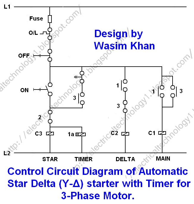 Arrancador estrella-triángulo con diagrama de control