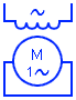 Símbolo de motor de repulsión monofásico