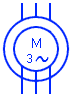 Símbolo de motor de rotor bobinado trifásico
