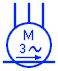 símbolo de motor lineal trifásico