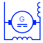 símbolo de generador de CC compuesto de derivación corta
