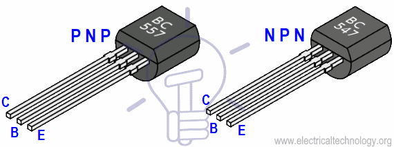 Comprobación de los transistores BC 547 NPN y BC557 PNP
