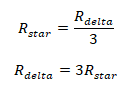 Conversión de estrella a delta y delta a estrella. conversión Y-delta
