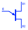 Transistor uniunión tipo P símbolo