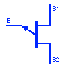 Símbolo de tipo N de transistor uniunión