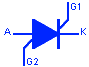 Símbolo del tiristor SCS