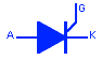 Símbolo de tiristor SCR