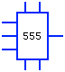 Símbolo IC del temporizador 555