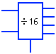 símbolo de contador binario de 4 bits