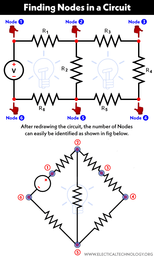 Cómo encontrar el número de nodos en un circuito eléctrico