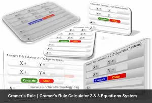 Ley de Cramer | Calculadora de la regla de Cramer Sistema de ecuaciones 2 y 3