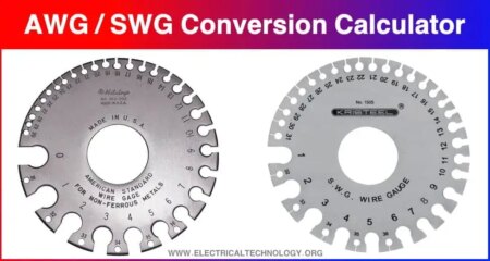 Calculadora y convertidor de AWG/SWG a mm/mm2, pulgadas/pulgadas2 y kcmil