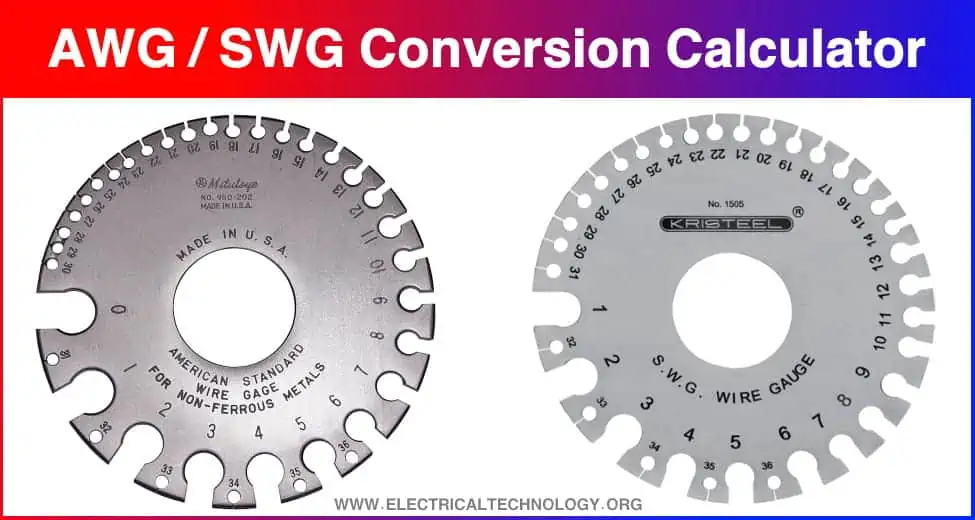Calculadora y convertidor de tamaño de cable AWG-SWG