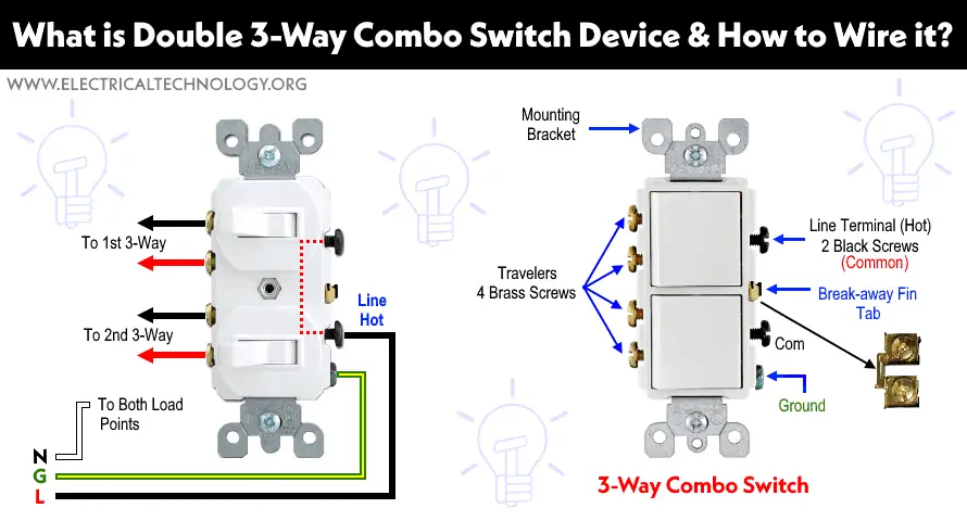 conectar un dispositivo de interruptor de doble de 3 con cable