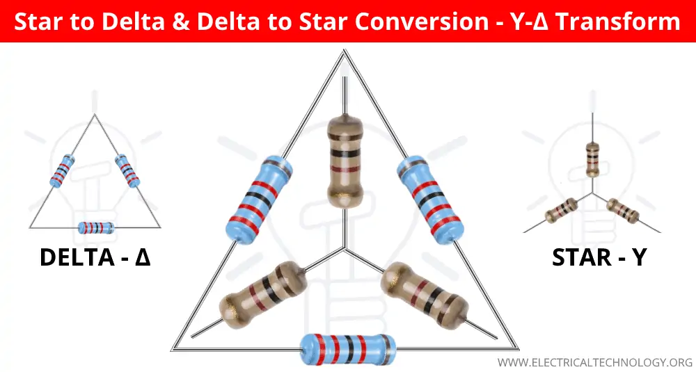 Transformación estrella a delta, delta a estrella - Transformación Y-Delta