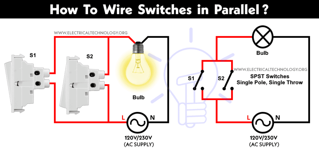 ¿Cómo conectar interruptores en paralelo?