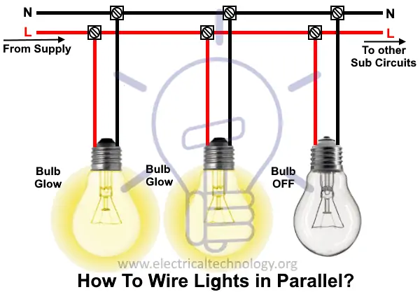 ¿Cómo conectar luces en paralelo?