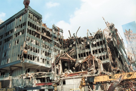 Las Torres Gemelas del World Trade Center tras el derrumbe