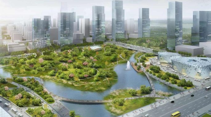 ciudad esponja china luna nueva parque xie