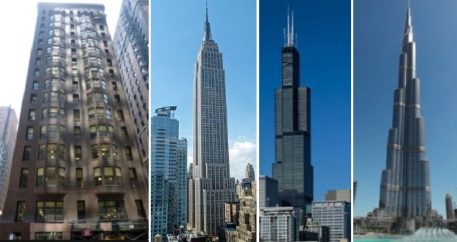 Cuatro generaciones de construcción de rascacielos
