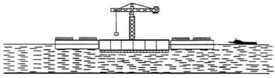 Continuación de la construcción de bases flotantes a partir de embarcaciones de trabajo flotantes