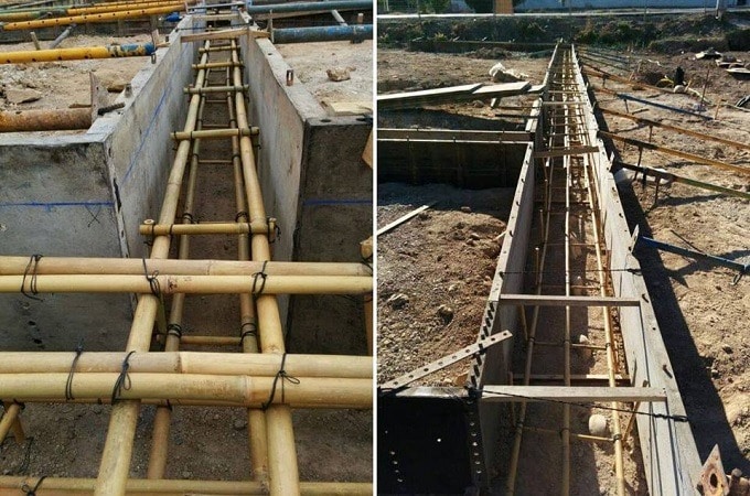Estructura de hormigón armado con bambú