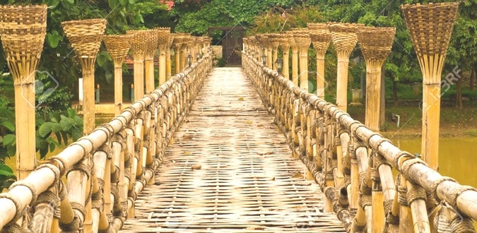 El bambú como material de construcción para puentes