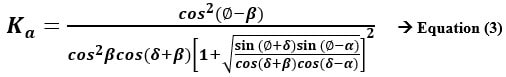 Cálculo del coeficiente de empuje activo