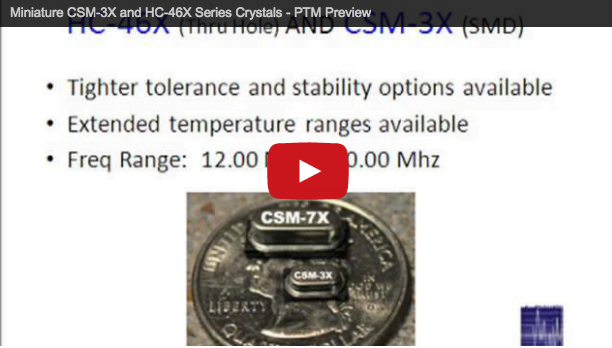 Cristales en miniatura de las series CSM-3X y HC-46X