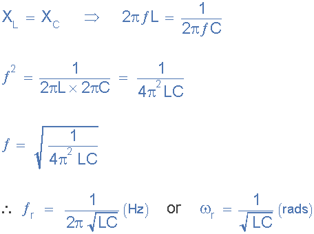 Ecuación de resonancia RLC en serie