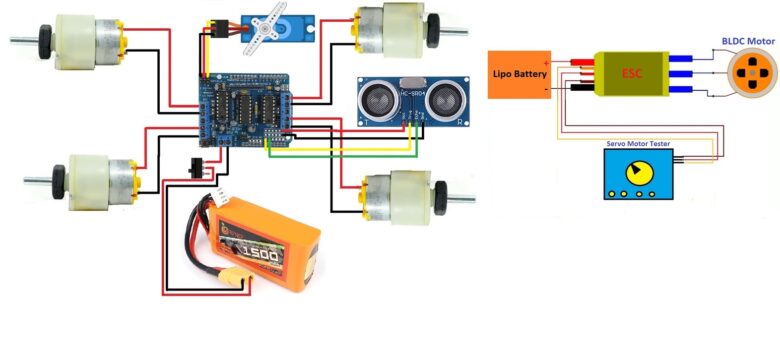 Circuito de robot cortadora de césped Arduino
