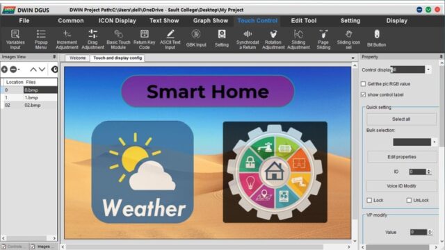 Controlador doméstico inteligente con pantalla DWIN HMI y ESP32