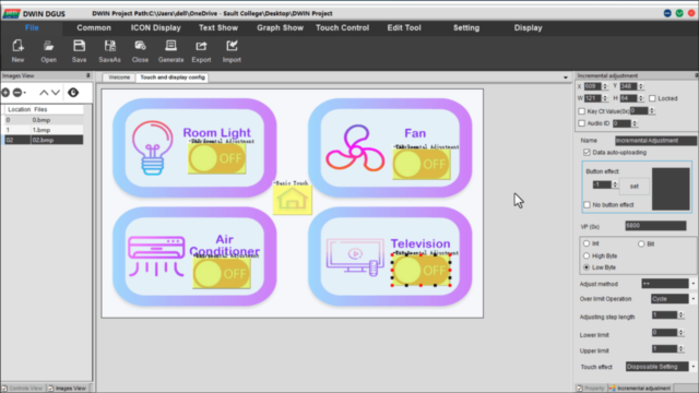 Controlador doméstico inteligente con pantalla DWIN HMI y ESP32