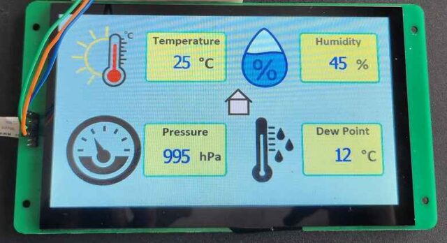 Controlador doméstico inteligente con pantalla DWIN HMI y ESP32