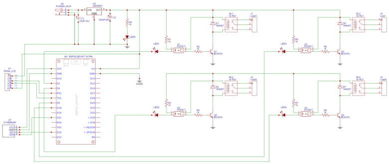 Controlador doméstico inteligente con pantalla DWIN HMI y ESP32