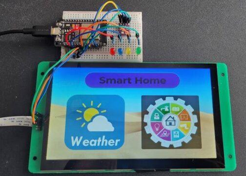 Controlador doméstico inteligente con pantalla DWIN HMI y ESP32