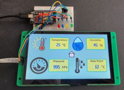 Pantalla DWIN HMI ESP32 BME280 Sensor