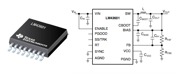 Convertidor reductor síncrono de 3,5 V a 36 V, 1 A
