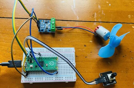 Control de motor DC con potenciómetro y pico de frambuesa