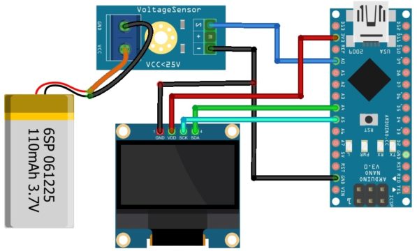 Módulo de sensor de voltaje Arduino OLED Display