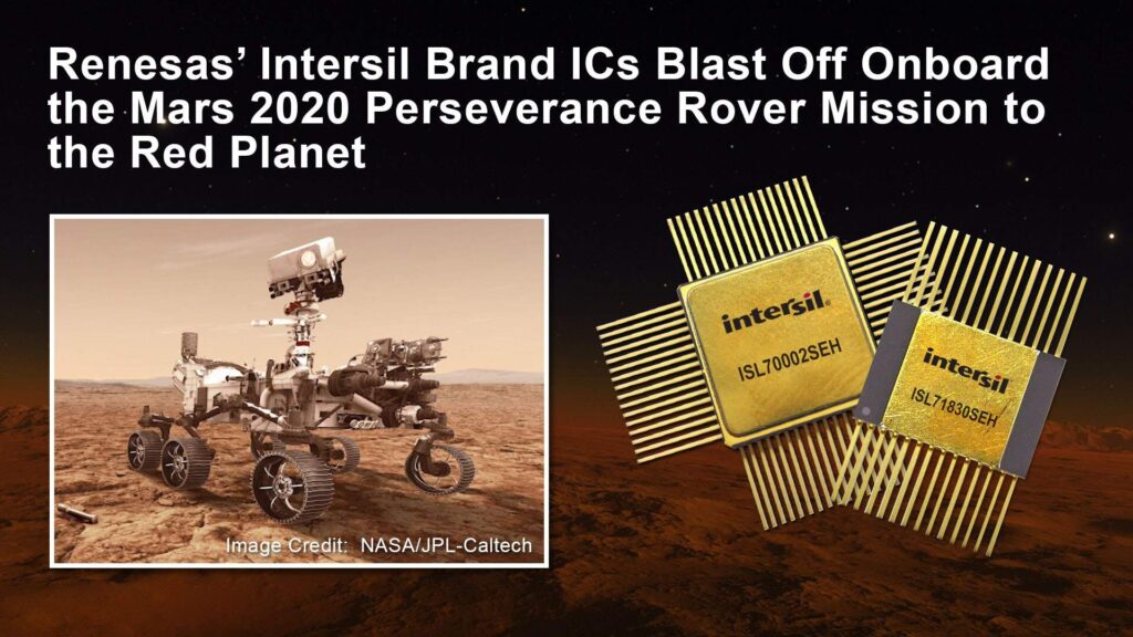 IC de la marca Renesas Intersil lanzados en Mars Rover Mars 2020 Perseverance Mission