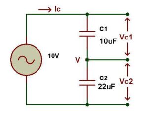 Figure: Capacitive voltage divider circuit